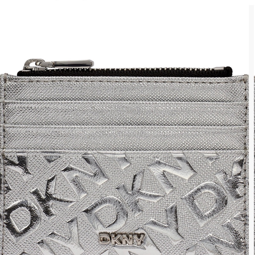 DKNY Metallic Silver Card Wallet